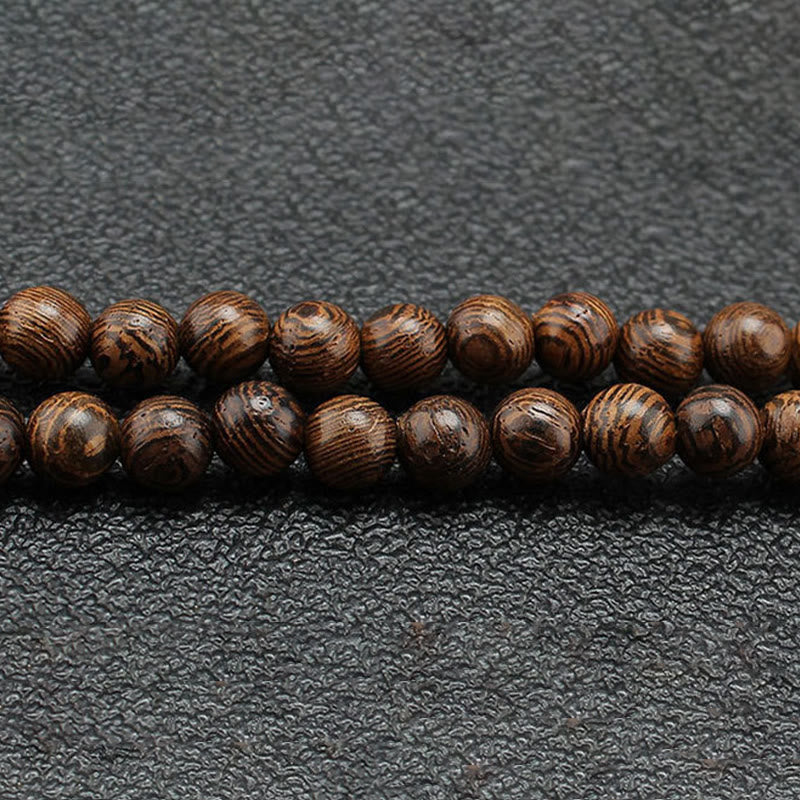 Wenge-Holz Perlen Kette braun Naturholz Schutz