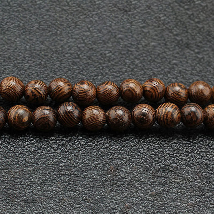 Wenge-Holz Perlen Kette braun Naturholz Schutz