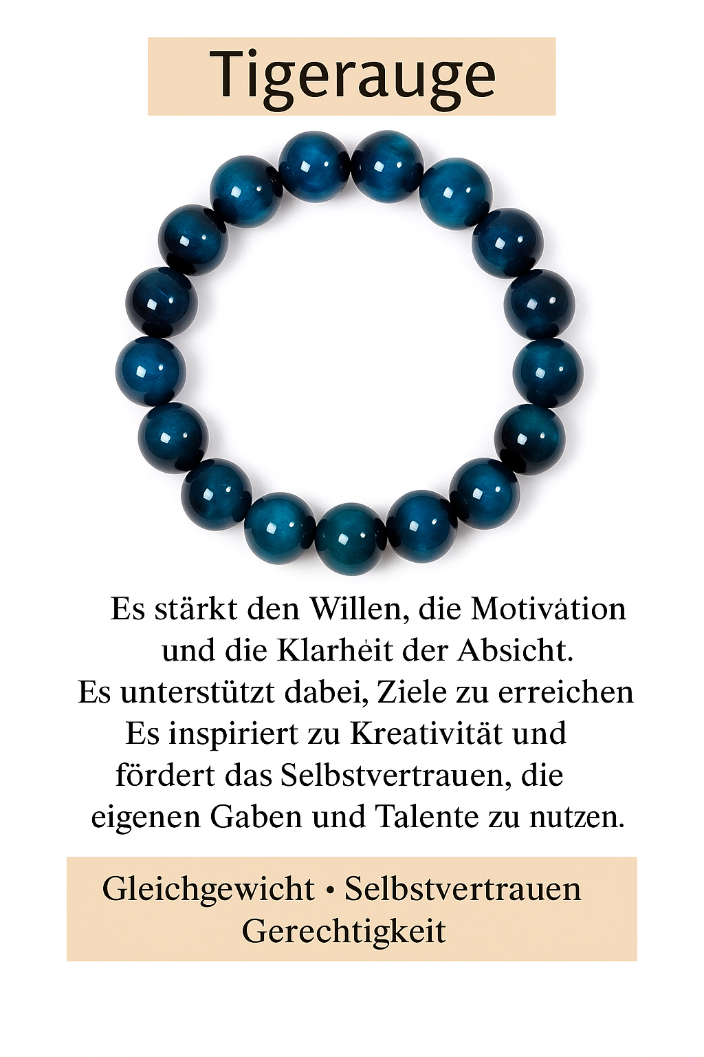 Armband Tigerauge Blau "Schutz"
