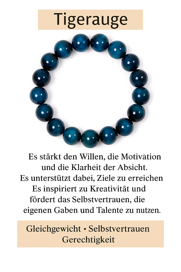 Armband Tigerauge Blau "Schutz"