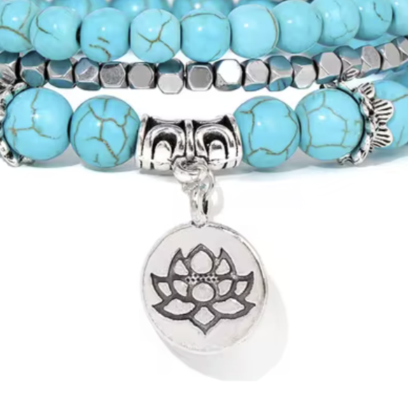 Armband Türkis Lotus