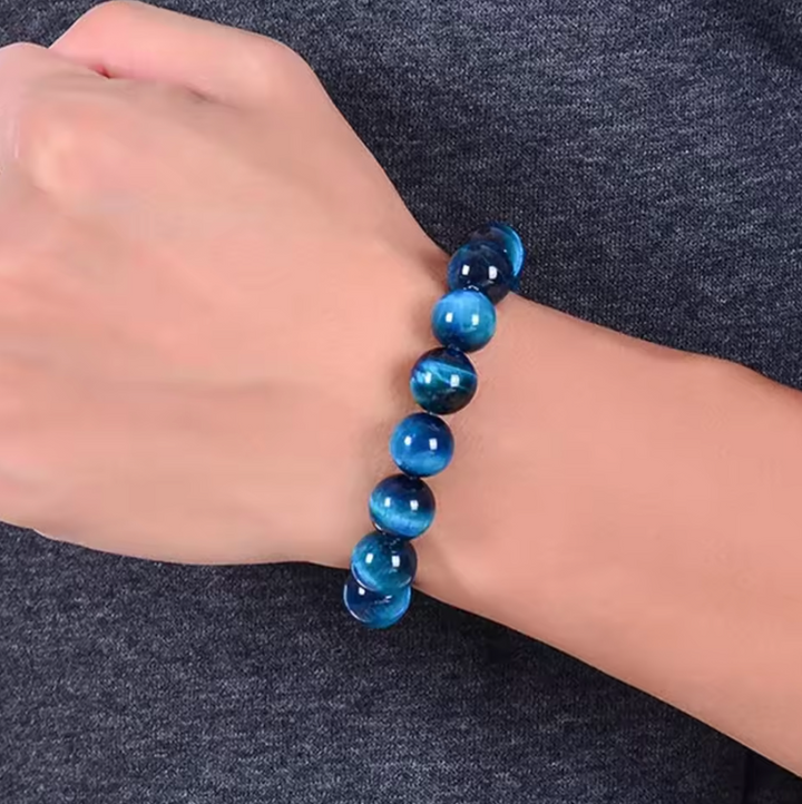 Armband Tigerauge Blau "Schutz"