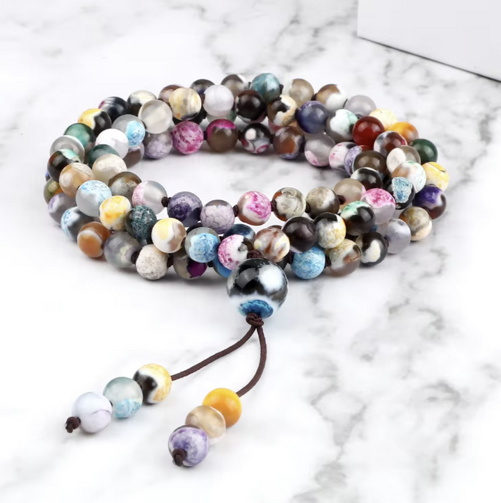 Mala Armband Achat Buntes - 108 Perlen