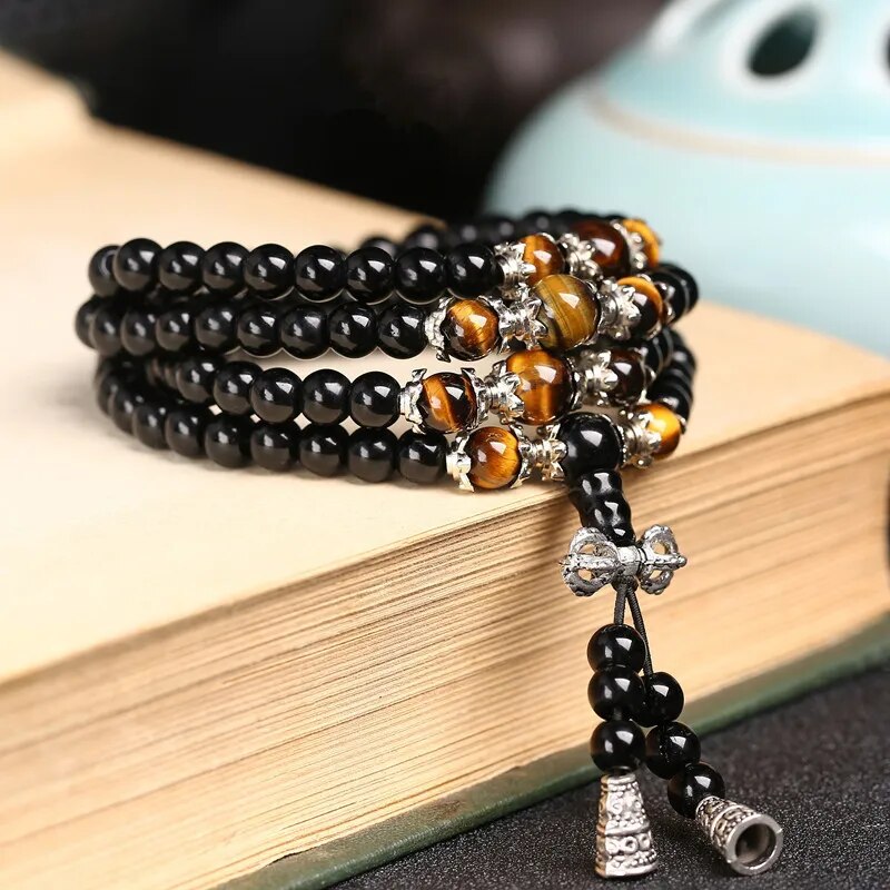 Mala Tigerauge Obsidian