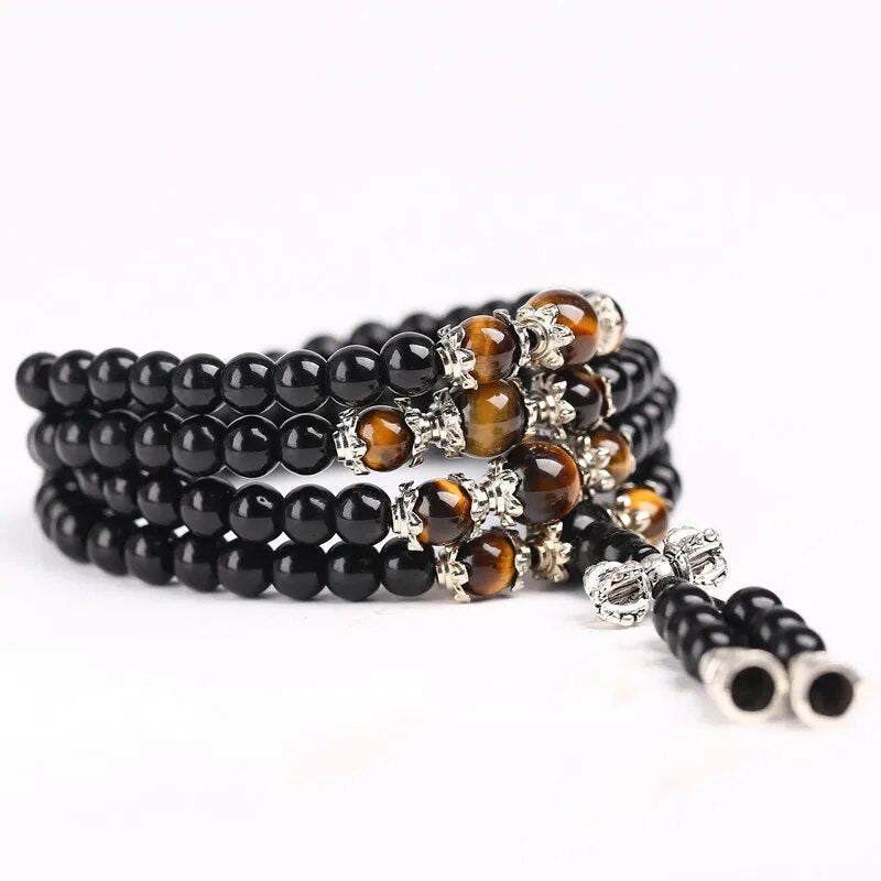 Mala Tigerauge Obsidian