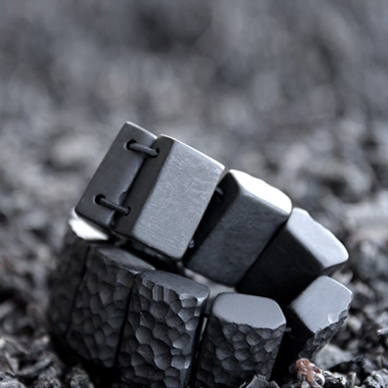 Armband Ebenholz Paar Frieden schwarzes Naturstein Armband getragen
