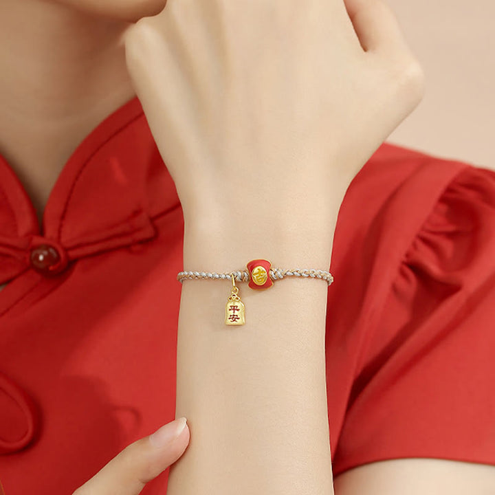 Armband 925 Silber Glücksbringend – Segen mit rotem Stein Anhänger