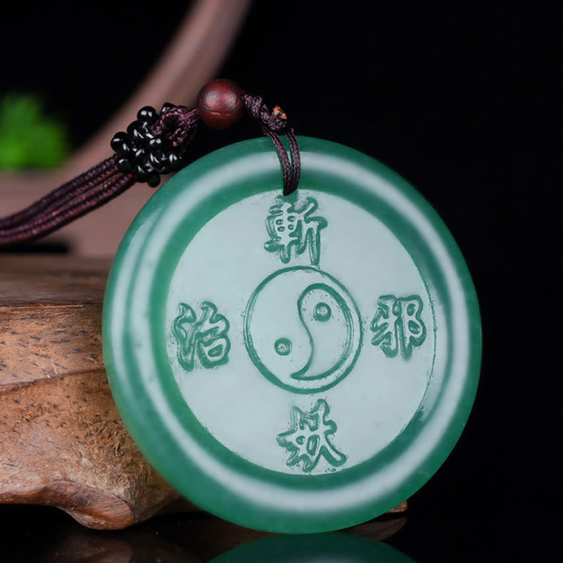 Grüne Aventurin Kette Yin Yang Symbol Harmonie
