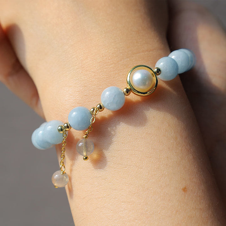 Armband Aquamarin Mondstein – Heilung