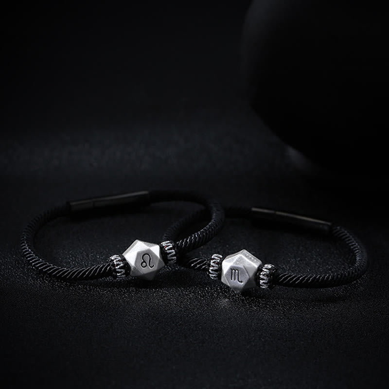 Zwei Armbänder mit Sternzeichen Symbolen Löwe und Skorpion 925 Silber