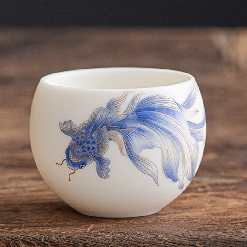 Teetasse Blauer Koi-Fisch 150ml