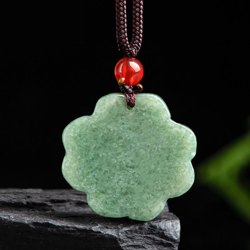 Jade Kleeblatt Anhänger Kette Natur grün