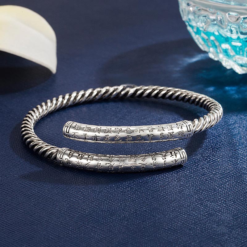 Armband Kupfer Herzsutra mit Drehverschluss silberfarben elegant