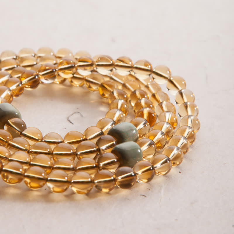 Bernstein Mala 925 Silber Sandelholz Armband mit grünen Perlen elastisch
