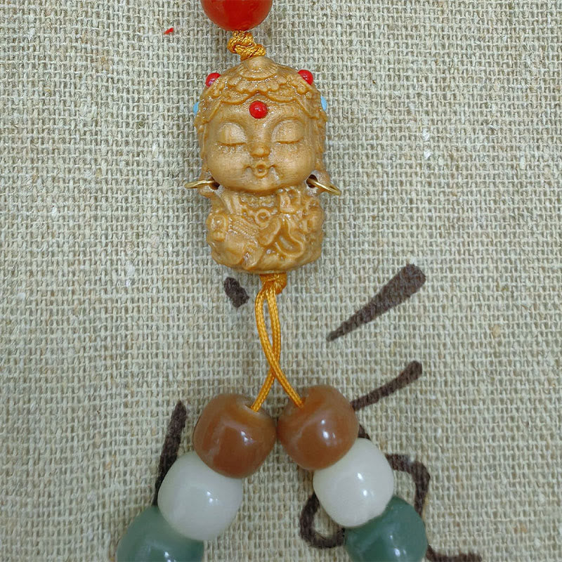 Mala Bodhi Frieden Harmonie Anhänger mit Perlen Naturstein Schmuck