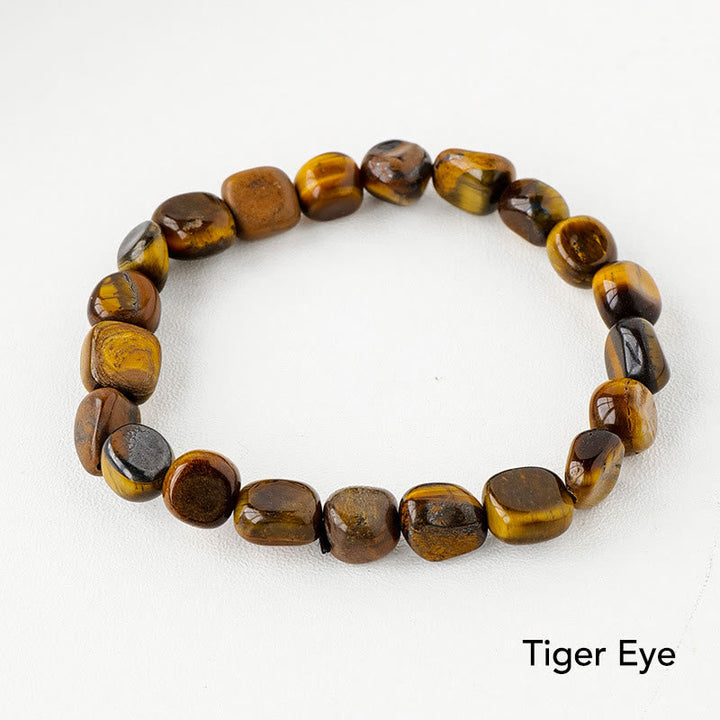 Tigerauge Armband Kristall braun goldgelb Perlen elastisch Naturstein