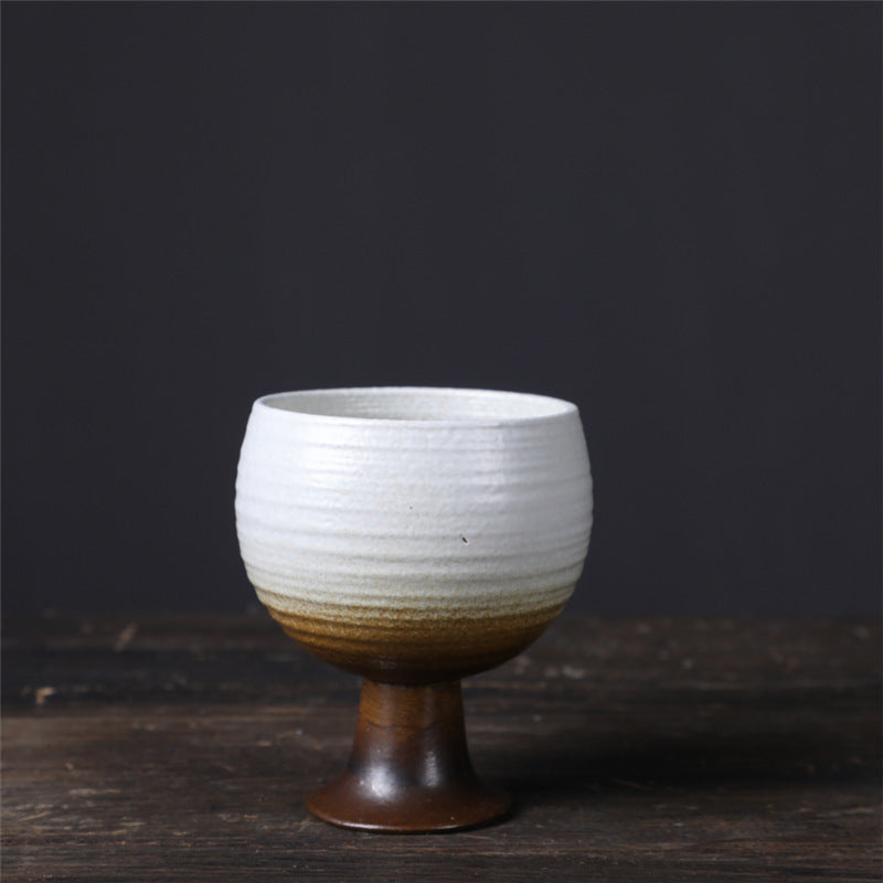 Vintage Teetasse Kelch Design Keramik Weiß