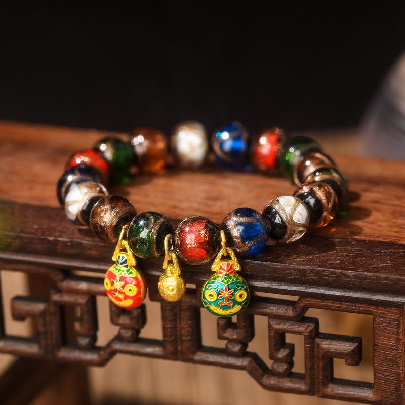 Armband Fünf Elemente – Glück Balance mit bunten Perlen Holz