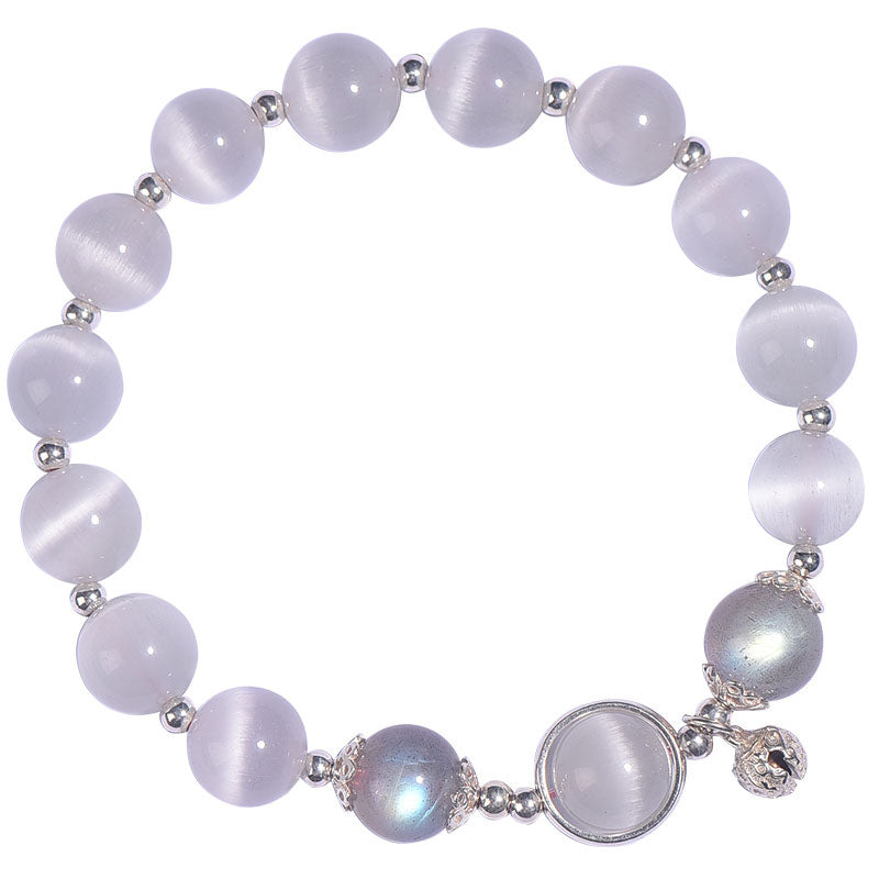 Mondstein Armband 925 Silber mit lila Natursteinen elegant präsentiert.