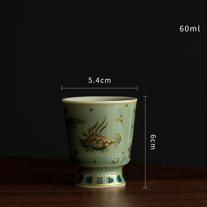 Teetassen Mit Untertassen Gaiwan Blume Lachs klein