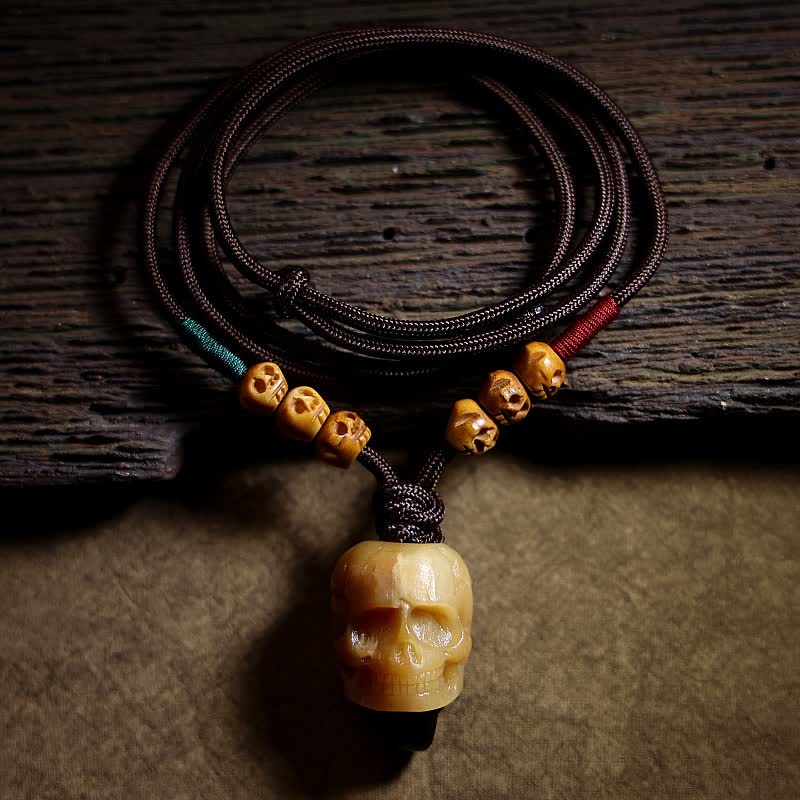 Kette Kamelknochen Totenkopf Tibet Schutz Anhänger