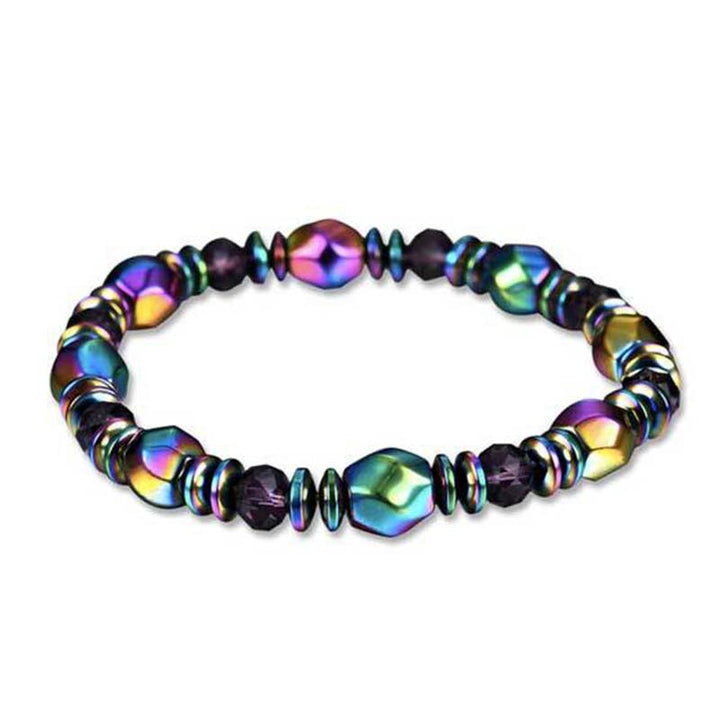 Armband Regenbogen Hämatit mit bunten facettierten Perlen Wohlbefinden