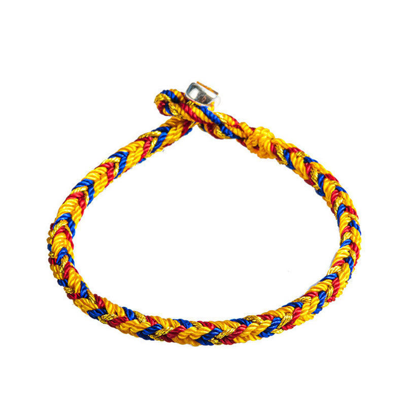 Armband Mehrfarbig – Schutz & Glück fürs ganze Jahr, geflochtenes Seil, Freisteller.