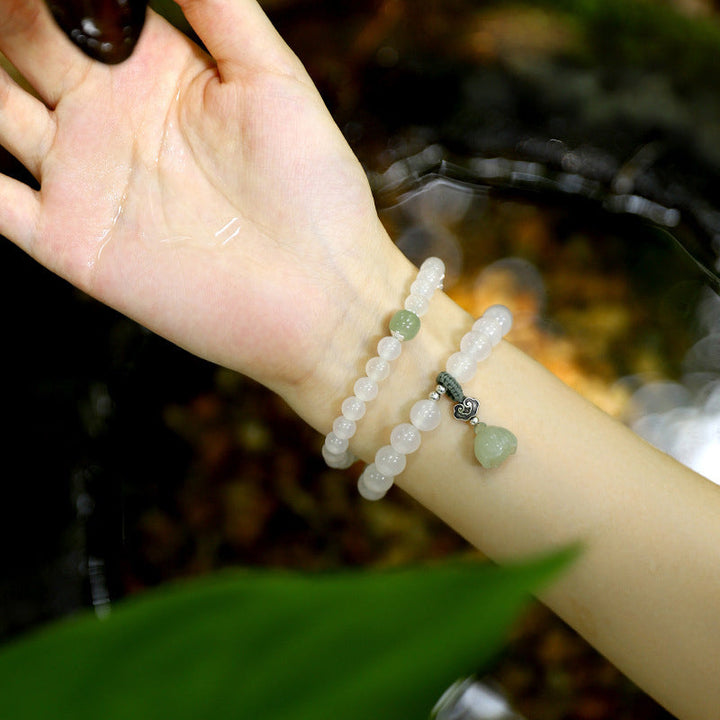 Achat Jade Lotus Armband Schutz am Handgelenk getragen Naturstein