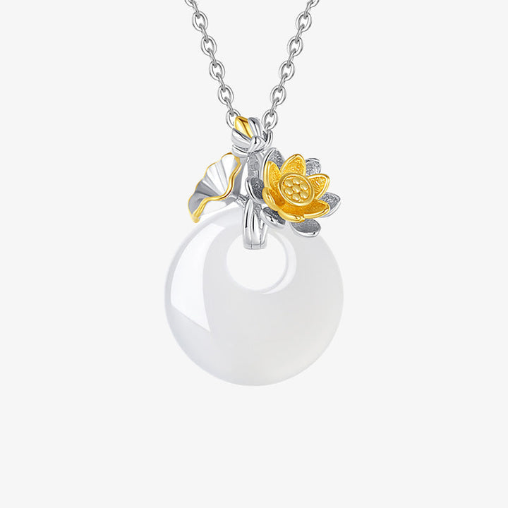 Kette Chalcedon Harmonie Blüten Anhänger Schmuck