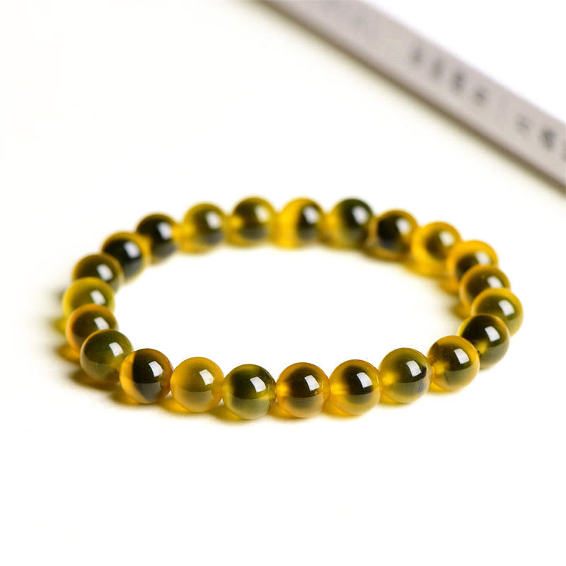 Armband Achat – Stärke & Harmonie gelbes Naturstein elastisch glänzend