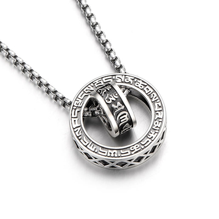 Anhänger Kette Tibetischer Gelassenheit Silber Mantra