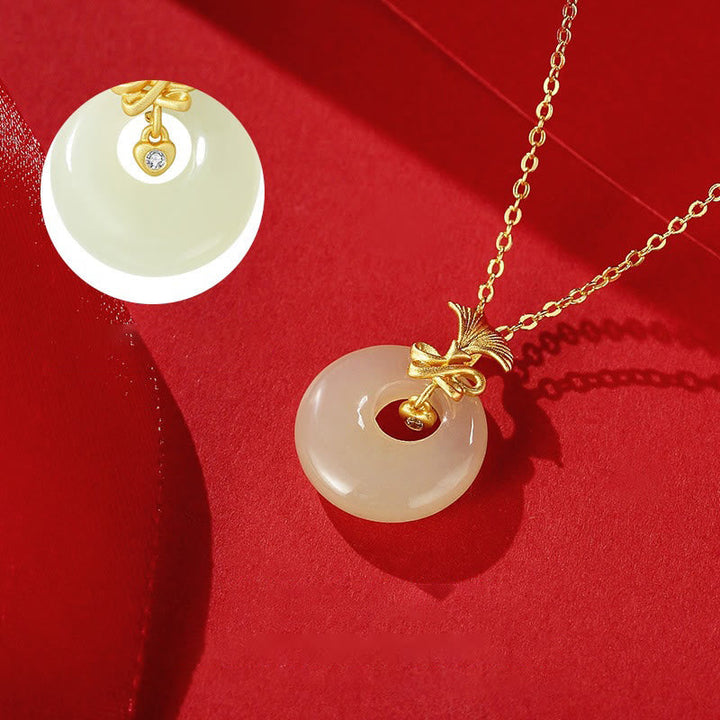 Kette Hetian Jade Nelkenblume Gold Eleganz