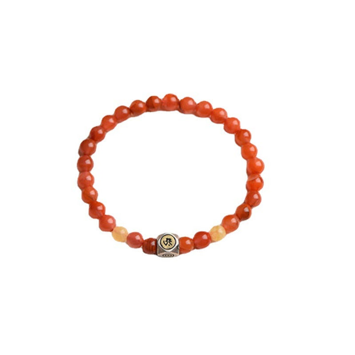 Armband 925 Silber Roter Achat Chinesisches Tierkreis