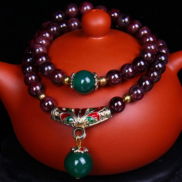 Armband Granat – Segen mit grünem Aventurin elegantes Schmuckstück