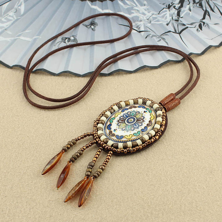 Kette, Mandala, Perlen, Buddha-Anhänger, Kreativität, Boho