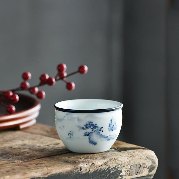 Grosse Teetasse Koi Lotus Berge Keramik Berge