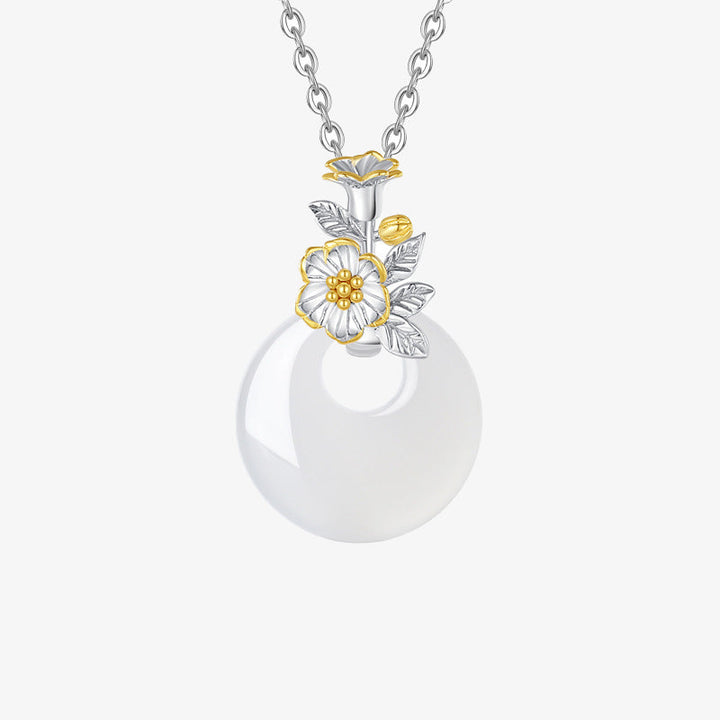 Kette Chalcedon Harmonie Blüten Anhänger Schmuck