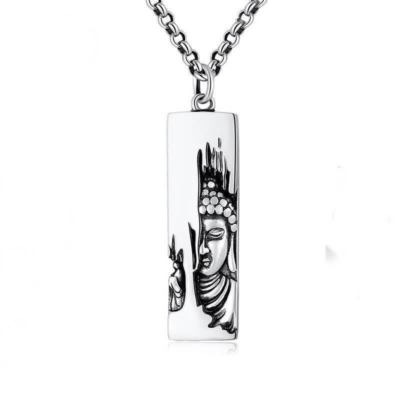 Silber Kette mit Buddha Anhänger Tathagata Kraft Schutz Schmuck