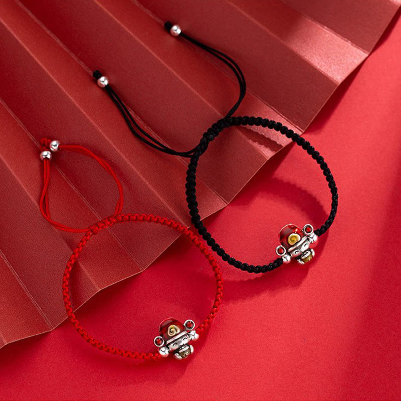 Armband Wealth Thread Glück Wohlstand rote schwarze Schnur Pixiu Charm