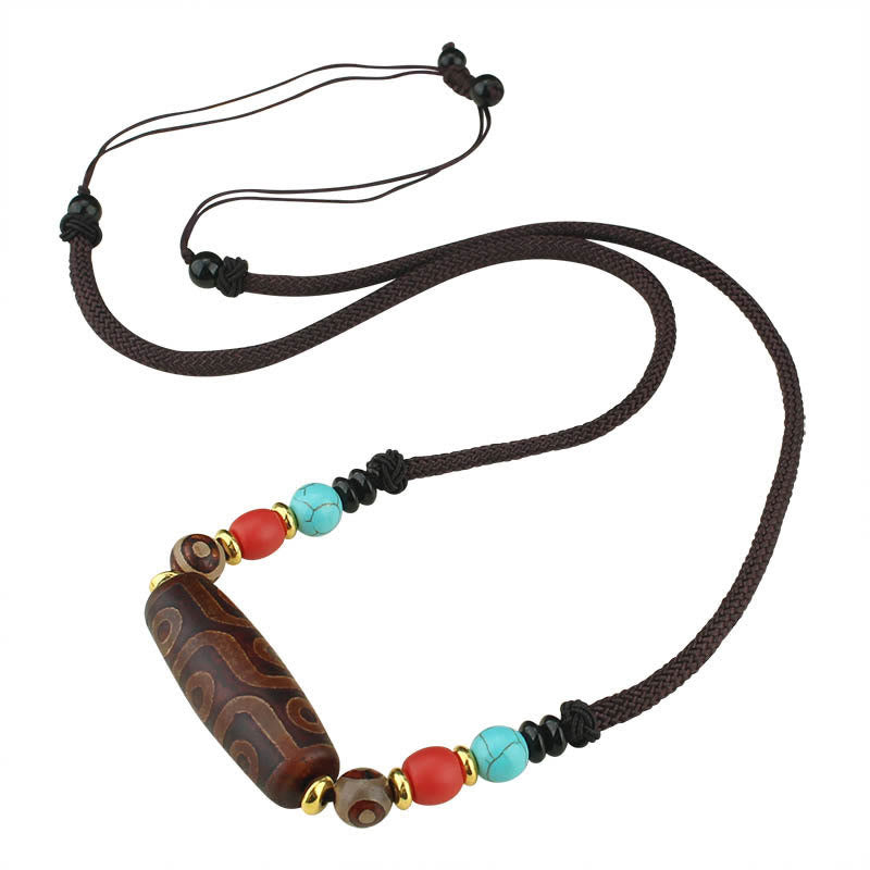 Dzi Kette Schutz Tibetisch Amulett