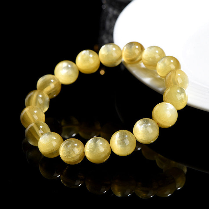 Goldenes Citrin Armband – Schutz & Wohlstand & Harmonie Naturstein elastisch