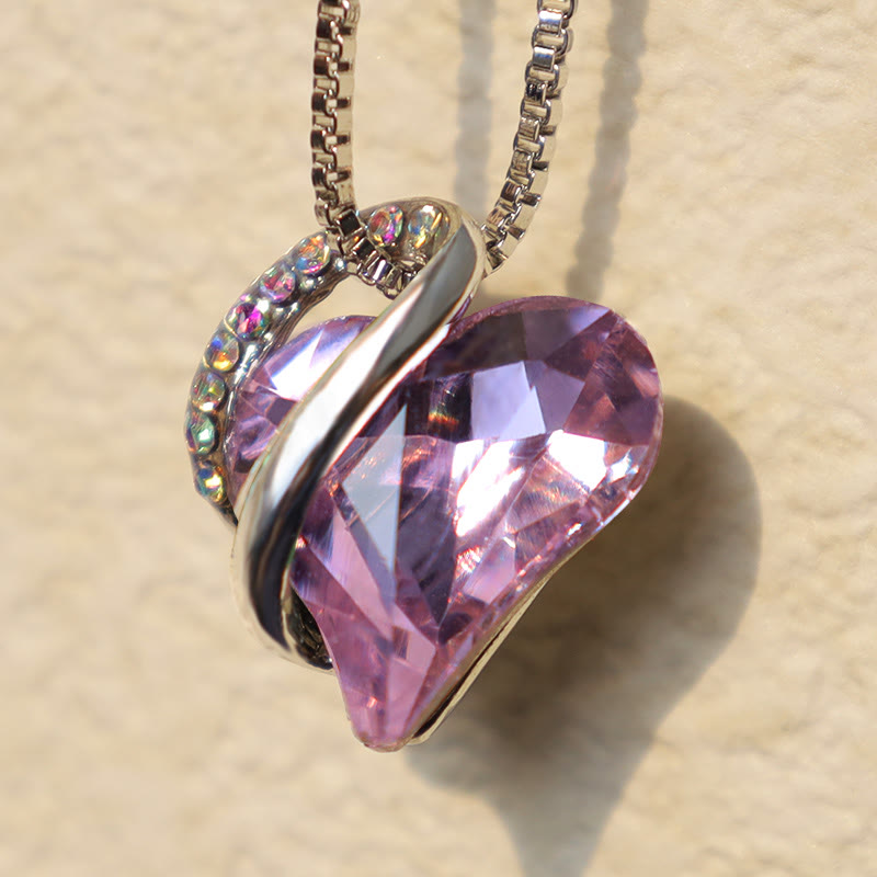 Kette Rubin Herz silber Anhänger facettiert violett Edelstein Schmuck