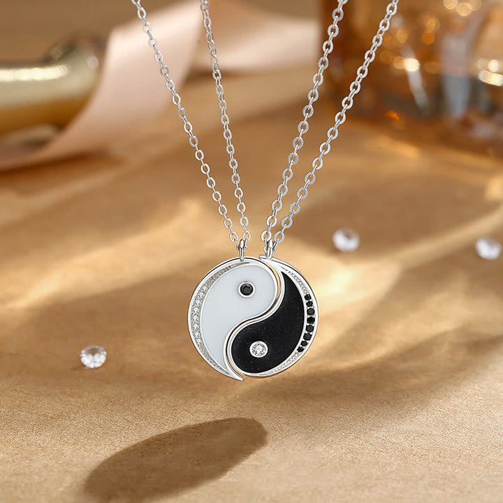 Kette Sterlingsilber Yin Yang Anhänger Silber