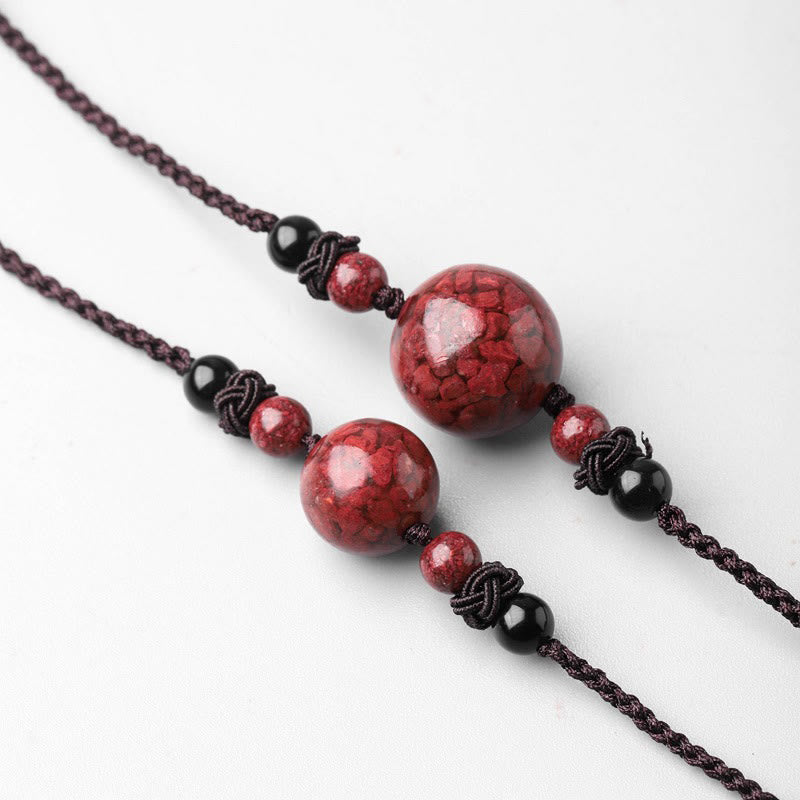 Anhänger Kette Zinnober Achat Rot Buddha