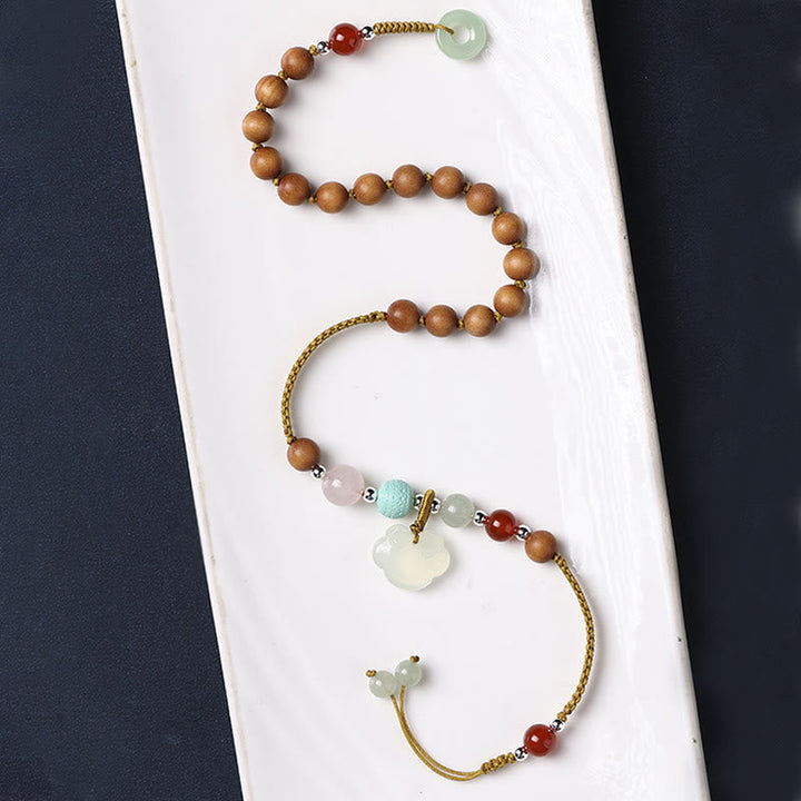 Armband Sandelholz – Frieden & Energie mit Jade und Rosenquarz Steinen