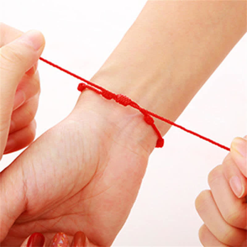 Armband Böses Auge 7 Rotes Band - Schutz 4er Set