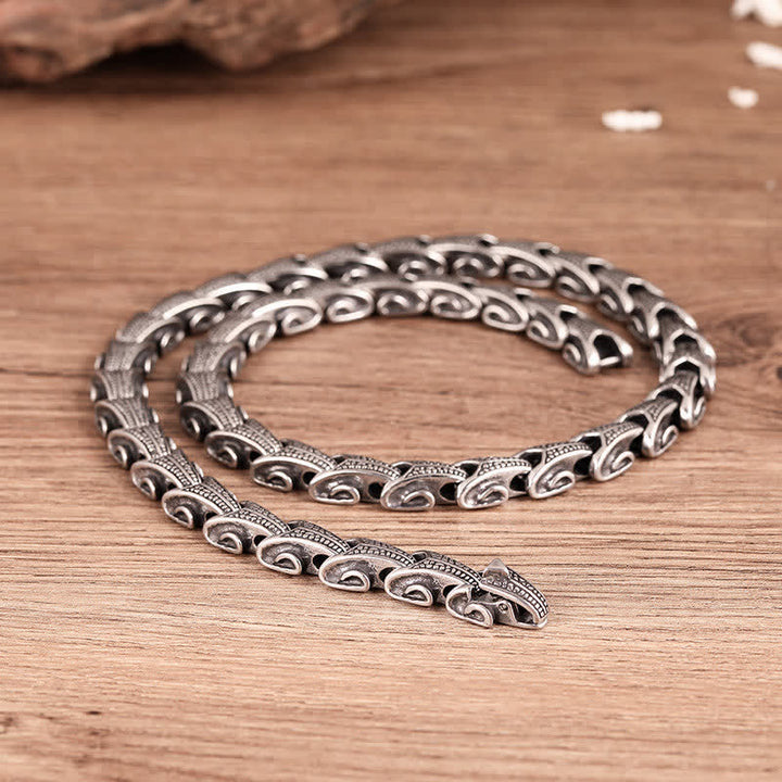 Anhänger Kette Titanium Drachen Schutz Silber