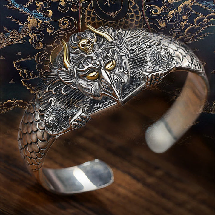 Tibetisches Garuda Vogel Armband Weisheit Schutz Silber elegant getragen