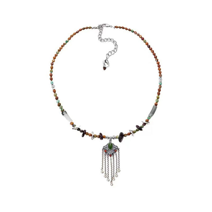 Kette Kristall Kupfer Amulett Tibet