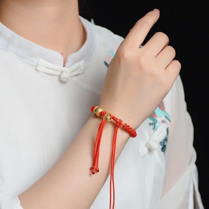 Rotes Tibet Gebet Rad Perlen Armband Glück Handgelenk getragen